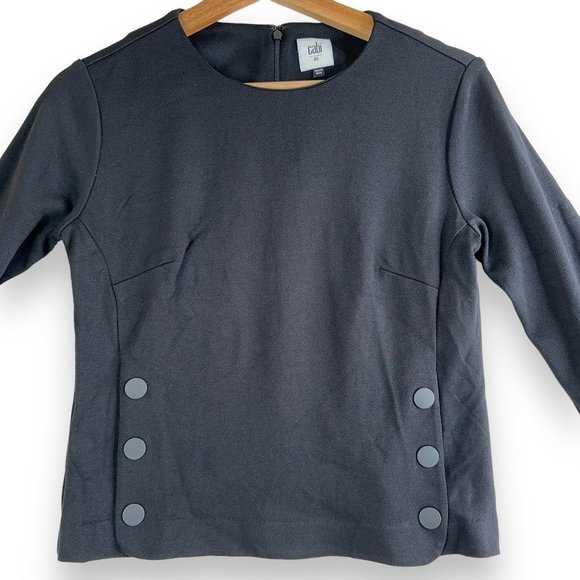 Cabi Women's Shirt XS Osaka Nights Chef's Top Black Utility Style with Snaps - Picture 4 of 13